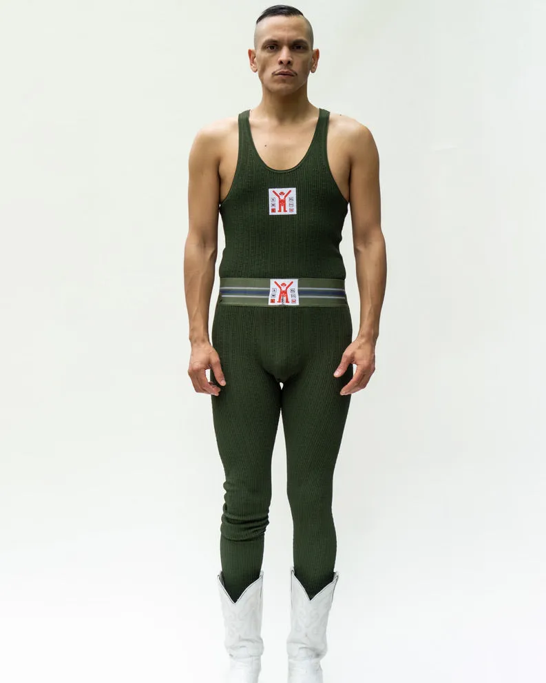 WALTER VAN BEIRENDONCK Jock Leggings Green SS23