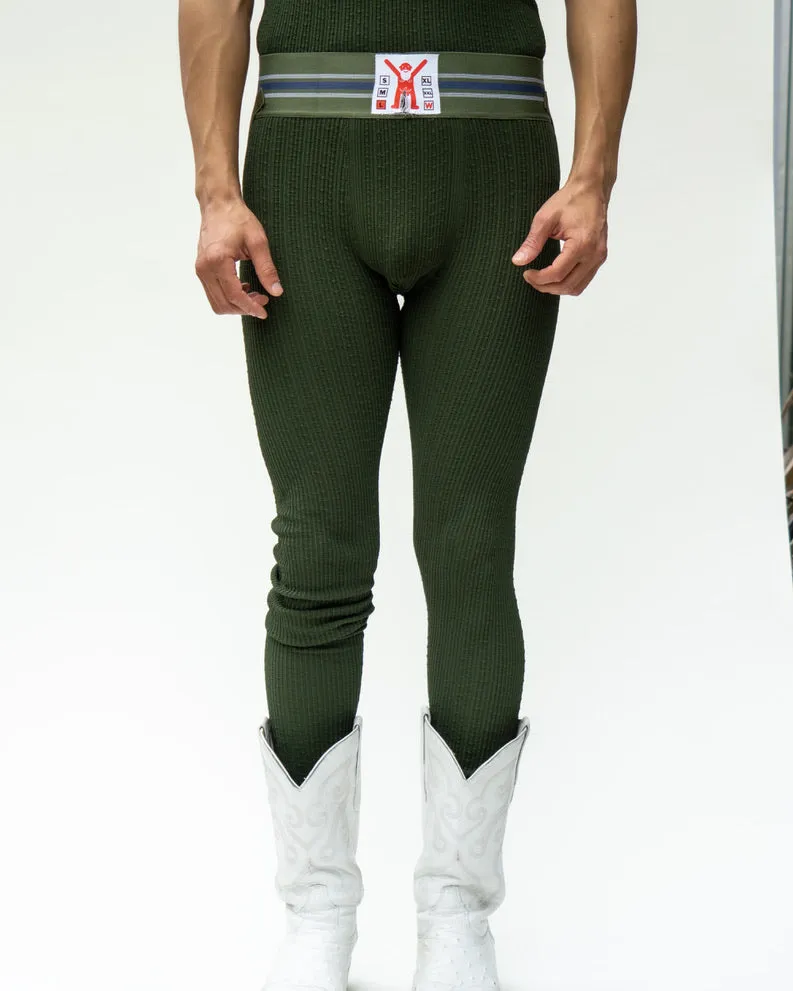 WALTER VAN BEIRENDONCK Jock Leggings Green SS23