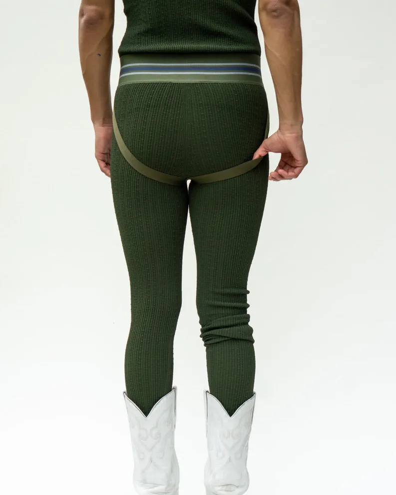 WALTER VAN BEIRENDONCK Jock Leggings Green SS23