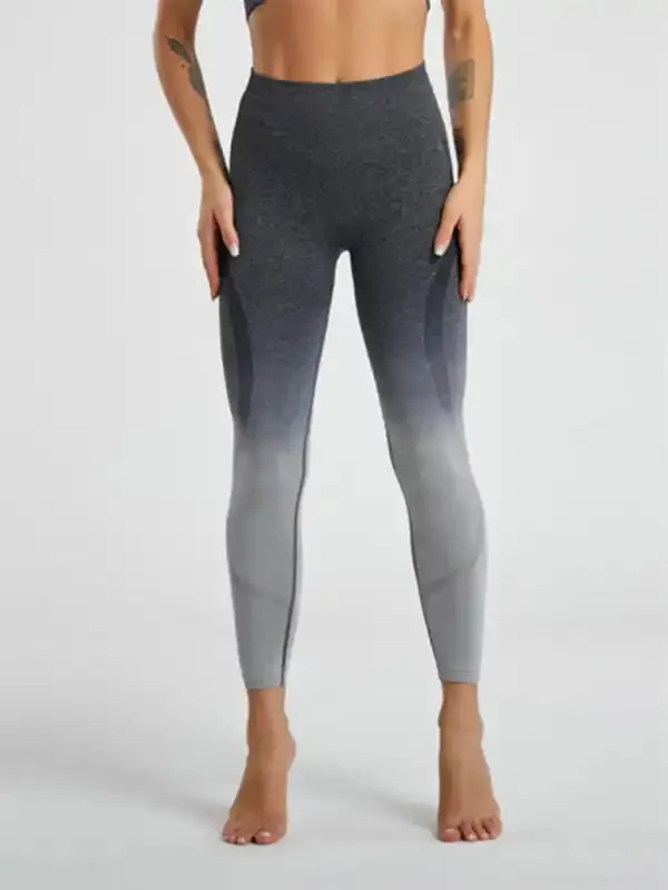 Women’s Leggings - Gradient Hang Dye Seamless Yoga Two-Piece Suit