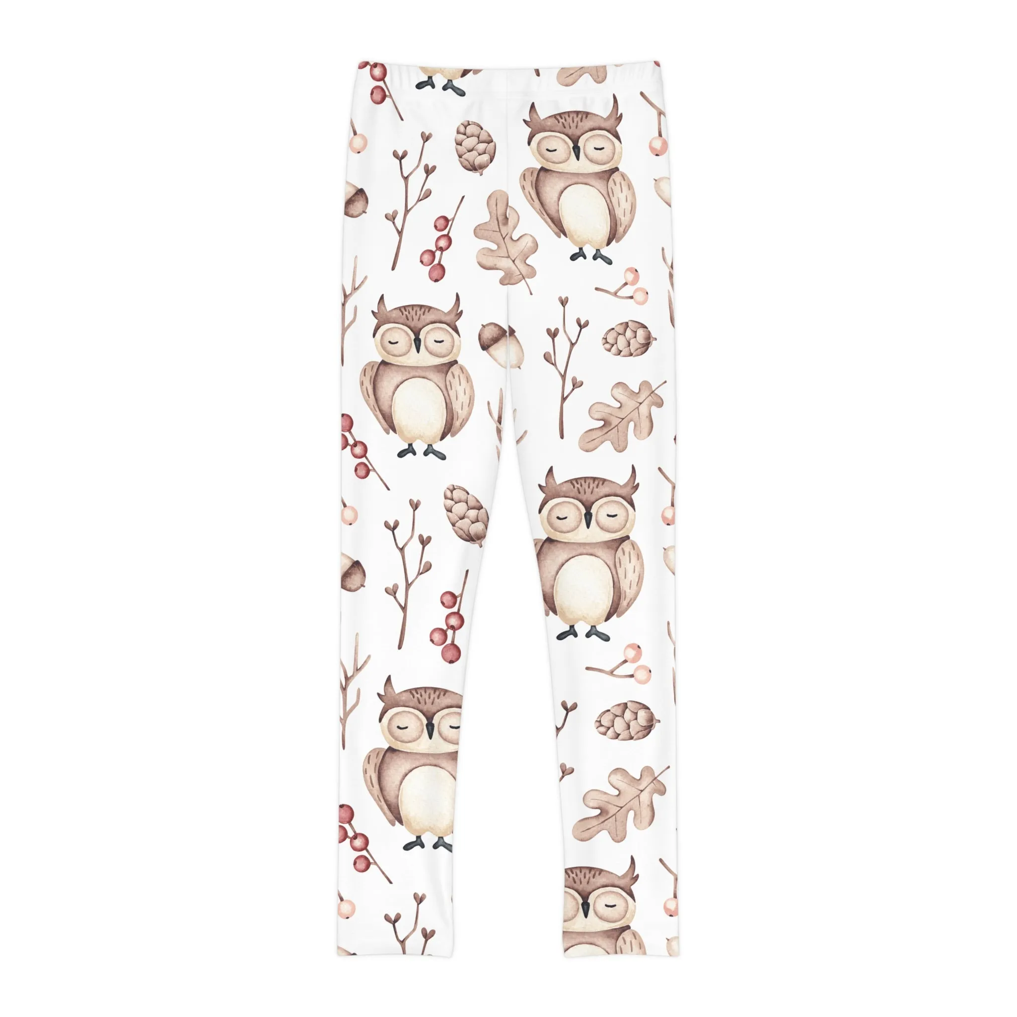 Youth Full-Length Leggings, Owl Design - Kids Leggings